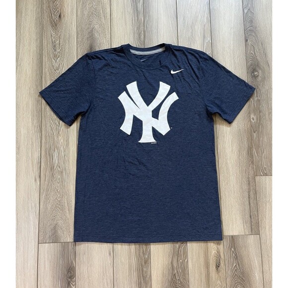 Nike MLB New York Yankees Blue Dri-Fit Short Sleeve T-Shirt Size M Standard Fit - Picture 1 of 8